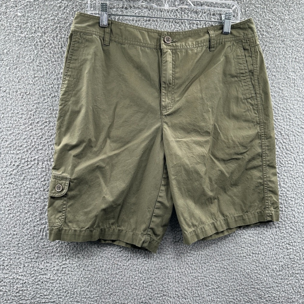 Womens Utility Cargo Shorts 12 Olive Gorpcore‎ Outdoor Relaxed Hiking Minimalist